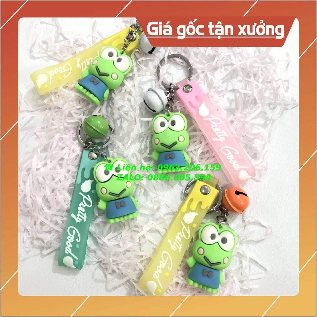 [SIÊU CUTE] Móc Chìa Khóa Ếch Xanh Kèm Chuông Lắc Thời Thượng