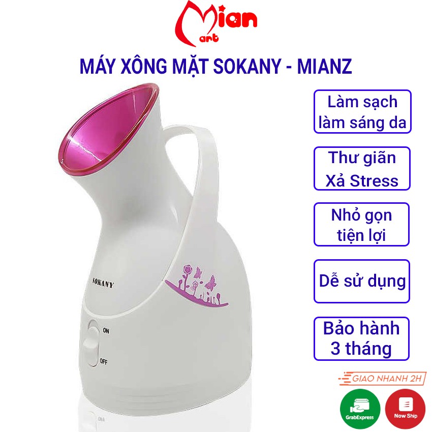 Máy xông mặt chăm sóc da mặt cao cấp sokany chính hãng ZJ 608  - MIAN MART