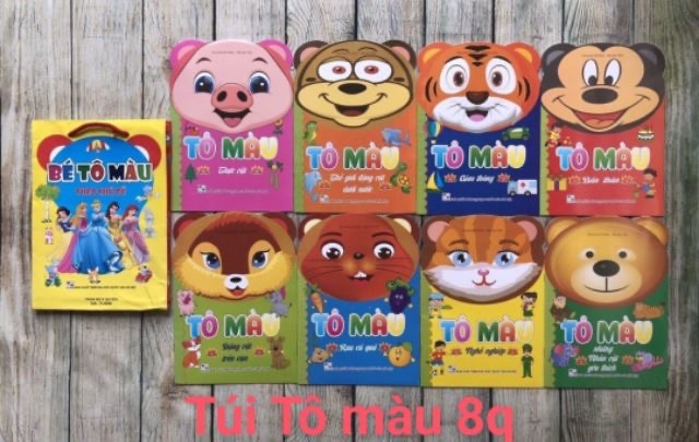 set 8 quyển tô màu cho bé theo chủ đề