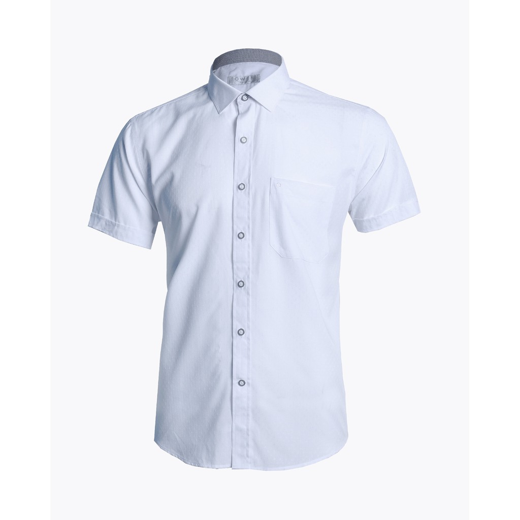 Áo Sơ Mi Trắng Nam Tay Ngắn Owen AR90026N Kiểu Dáng Regular Fit