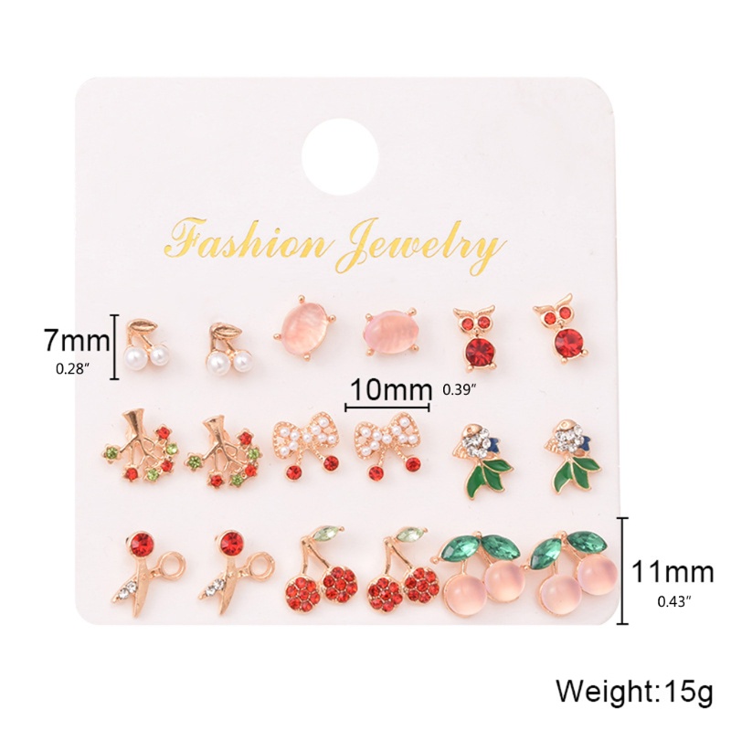 Set 18 / 9 Đôi Bông Tai Bằng Hợp Kim Thiết Kế Đơn Giản Dễ Thương