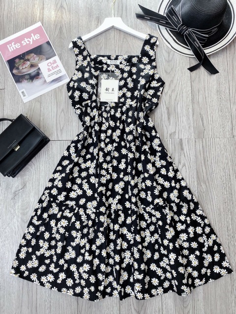 Váy sát nách đi biển hơ nhí vintage dáng xoè hotrend | BigBuy360 - bigbuy360.vn