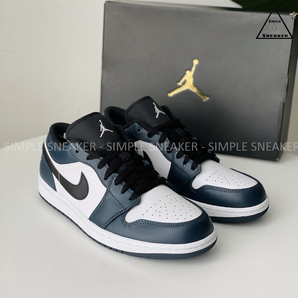 Giày Nike Jordan 1 Low Dark Teal 🔴CHÍNH HÃNG🔴 Nike Air Jordan 1 Cổ Thấp Xanh Navy  - Simple Sneaker