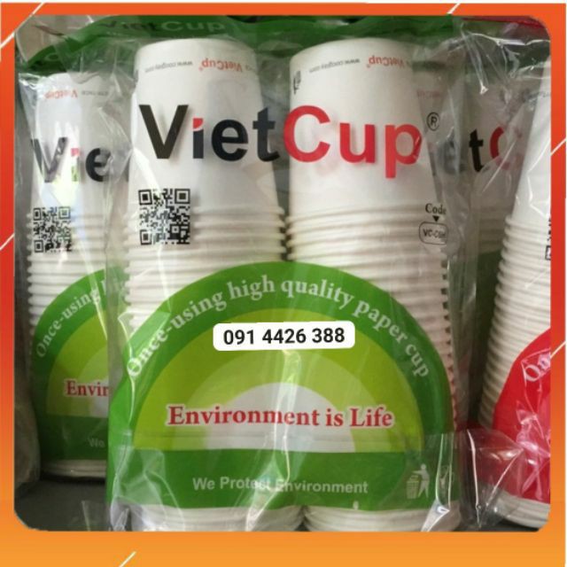 Cốc giấy Vietcup 50 cái 180ml 6oz | BigBuy360 - bigbuy360.vn