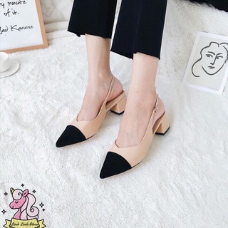 [Free Ship - Hàng Loại 1] Giày Sandal Nữ Bít Mũi Có Quai Hậu Gót Vuông 5 cm - Giày Bít Mũi Hở Gót Có Quai Hậu