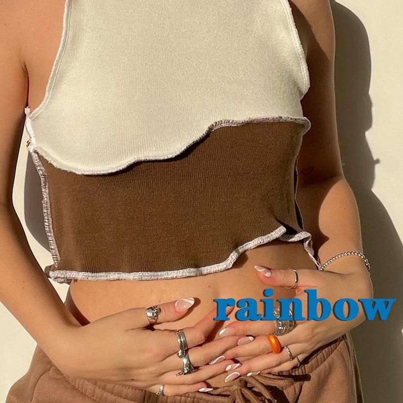 Áo Thun Sát Nách Cổ Tròn Phối Màu Cầu Vồng Thời Trang Cho Nữ | BigBuy360 - bigbuy360.vn