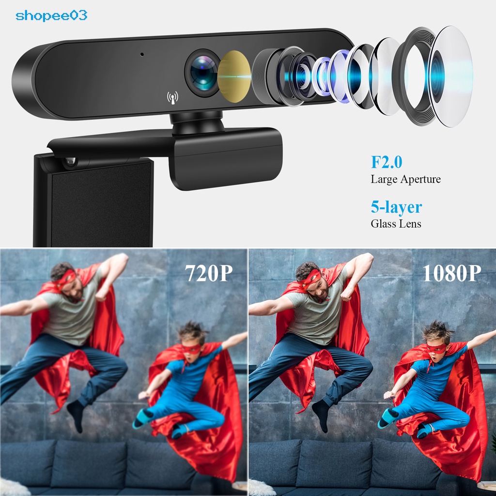 Webcam máy tính độ phân giải cao 1080P phích cắm chuẩn trực tiếp | BigBuy360 - bigbuy360.vn