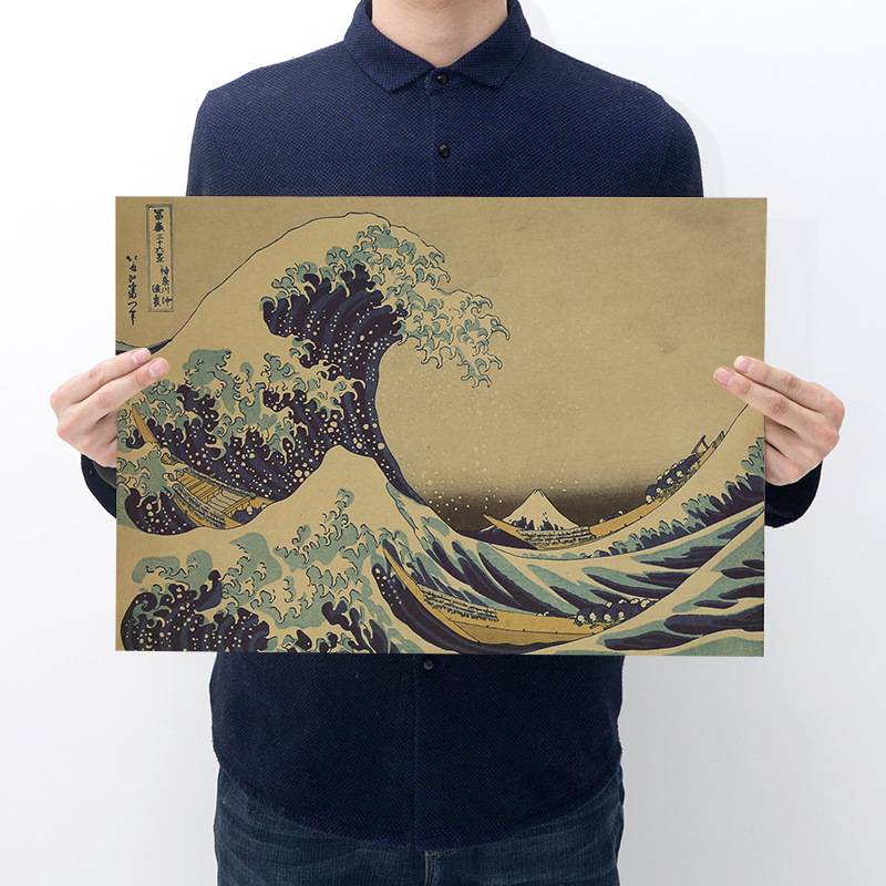Poster Treo Tường Trang Trí In Hình Phong Cảnh "the great wave of kanagawa"