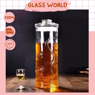Bình thủy tinh ngâm rượu Trụ Rồng 10L nắp thủy tinh zăng cao su không vòi ngâm sâm, ngâm thuốc dễ vệ sinh [ RẺ VÔ ĐỊCH ]