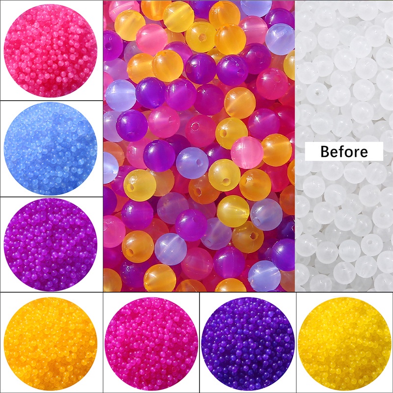 Set 100 Hạt Tròn 8mm Thay Đổi Màu Sắc Làm Trang Sức DIY