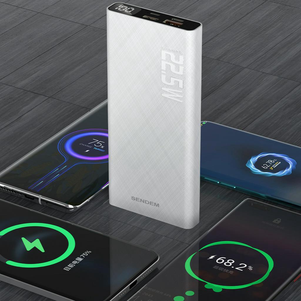 Sạc Dự Phòng Siêu Nhanh 22.5W Sendem PH03 10000mAh  Có Led Báo Phần Trăm Pin, Dung Lượng Cao PH03