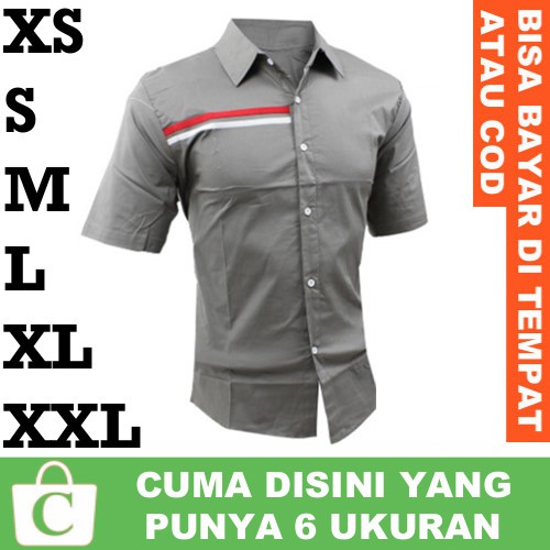 Xs Áo Sơ Mi Tay Ngắn Màu Trơn 2 Đường Viền Size S M L Xl Xxl Cho Nam