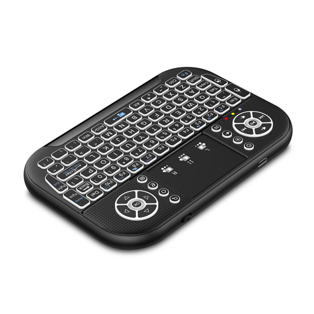 A8 Bàn Phím Bluetooth Mini 2.4G Hai Chế Độ 7 Màu Đèn Nền Cầm Tay Ván Trượt Ngón Tay Backlit Chuột Điều Khiển Từ Xa Dành Cho Windows Android tivi