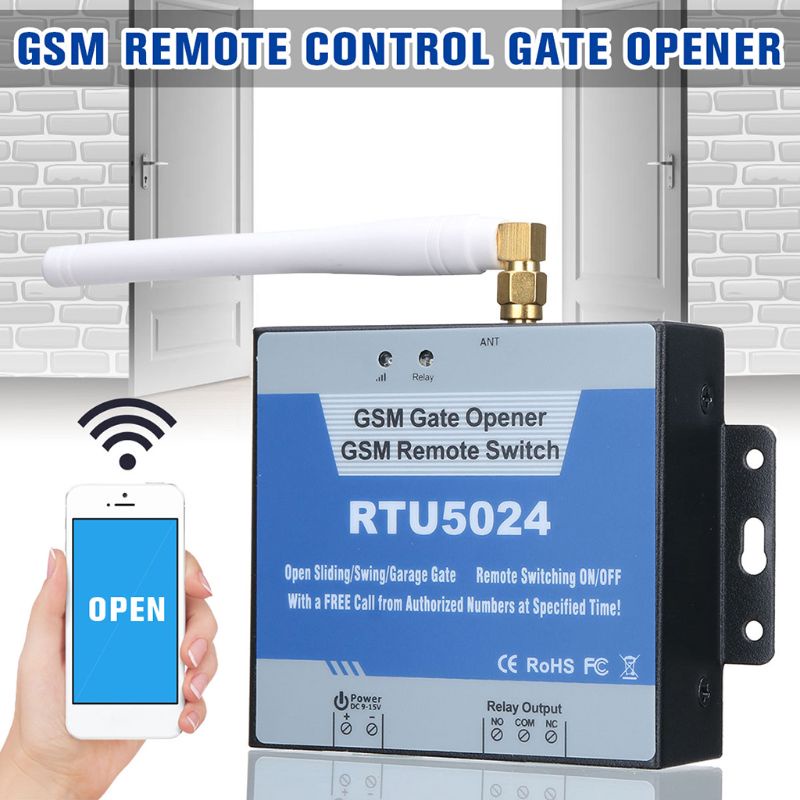Công Tắc Điều Khiển Từ Xa SMS 2G GSM Gate Open RTU5024 Cho Điện Thoại Di Động