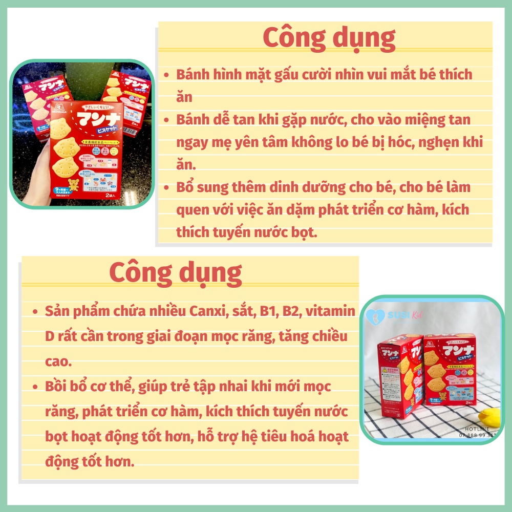 Bánh quy ăn dặm hình thú mặt cười Morinaga - bữa ăn phụ đầy niềm vui từ những gương mặt cười cho bé từ 9 tháng