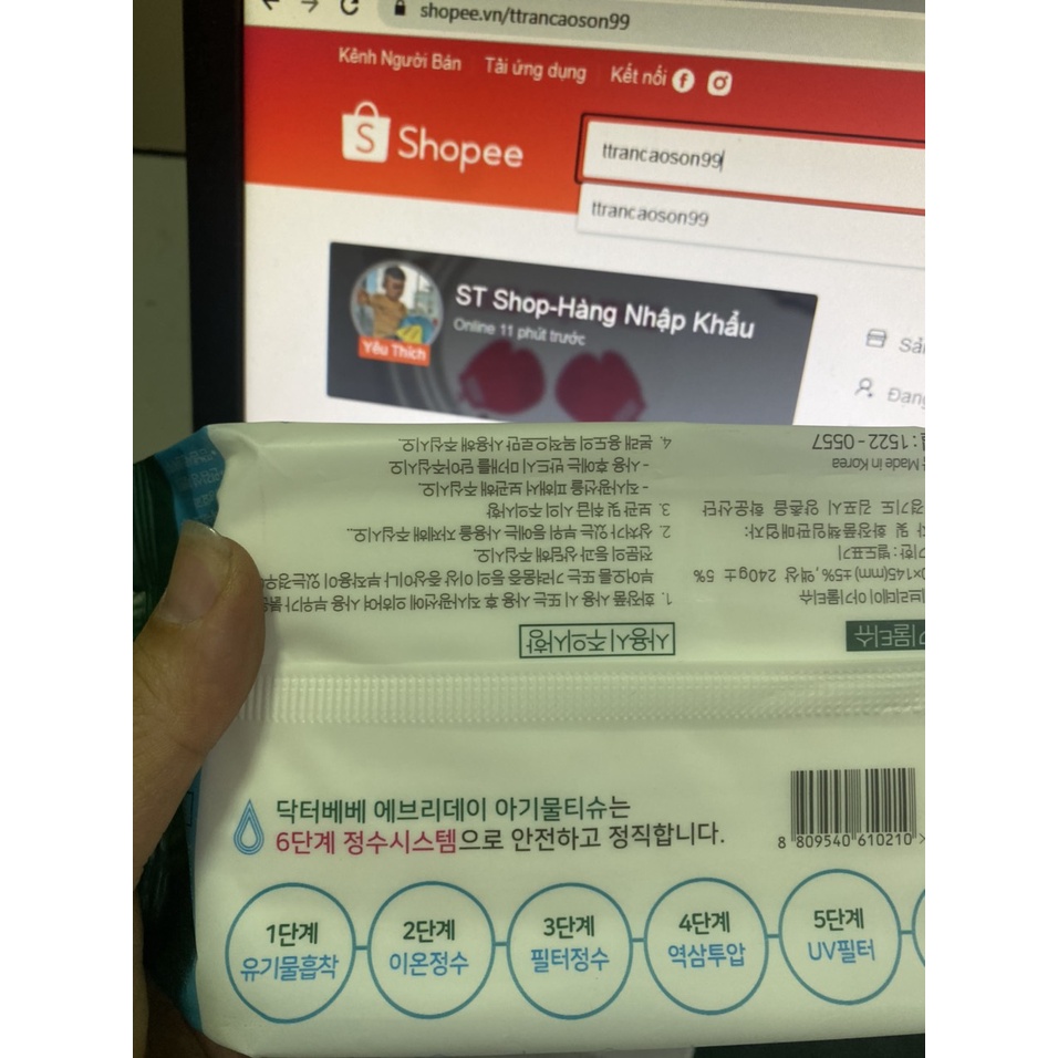 Khăn,giấy Ướt Đa Năng Tẩy Trang Dr.Bebe EveryDay Hàn Quốc 100 Miếng