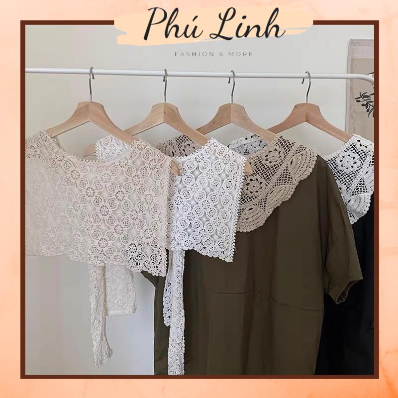 MS769 Khăn choàng len đan móc mix váy áo phong cách vintage