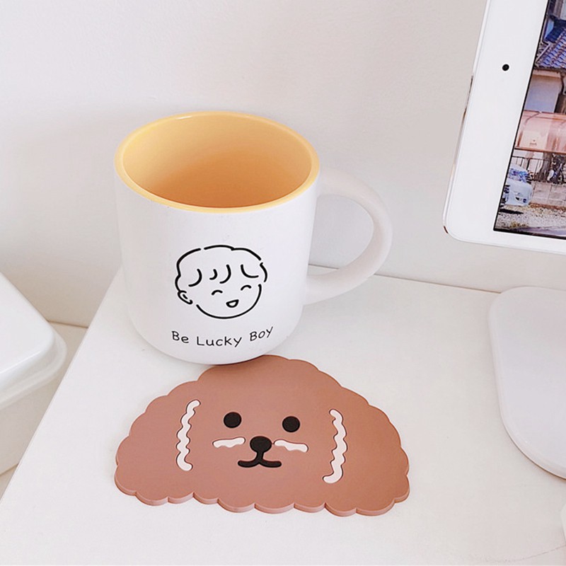 Lót ly silicon cute phong cách hoạt hình đáng yêu cách nhiệt chống trượt BMBooks