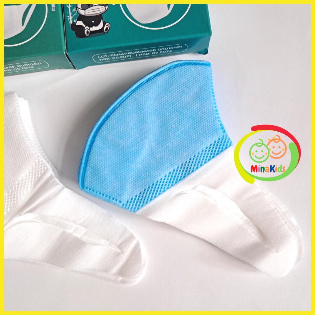Hộp 10 Chiếc Khẩu Trang Y Tế Trẻ Em Famapro 5D Mask Kid Quai Vải Nam Anh 3 Lớp Cho Bé Dưới 10 Tuổi KT12