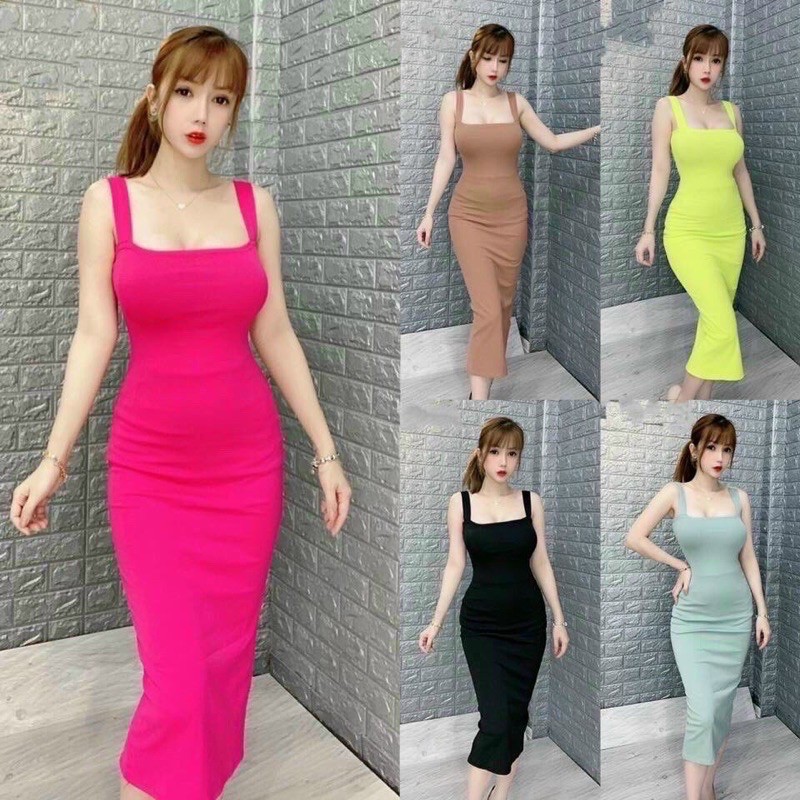 [Mã FAMAYWA2 giảm 10K đơn 50K] Đầm body 2 dây bảng to chuẩn form - Free size dưới 53kg - Carotshop | BigBuy360 - bigbuy360.vn