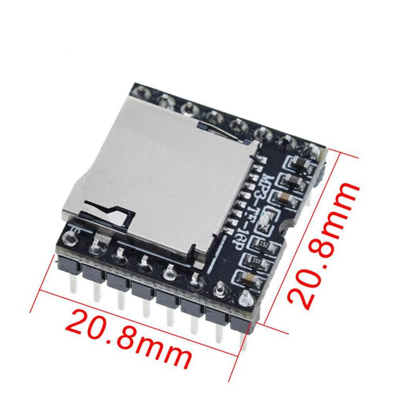 Mô-đun bảng giải mã DFPlayer máy nghe nhạc MP3 Mini hỗ trợ thẻ nhớ TF U-Disk IO / Cổng nối tiếp / AD cho Arduino Diy