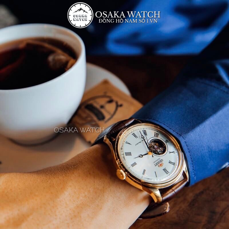 Đồng Hồ Nam Cơ Automatic Orient Cabalero Dây Da Số La Mã Hàng Cao Cấp Mới - Trắng Vàng