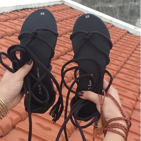 Dép Sandal Chiến Binh Cột Dây Phong Cách Boho Vintage