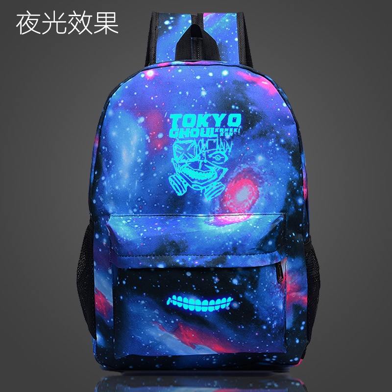 Ba lô đi học in hình anime Tokyo Ghoul dạ quang phong cách Hàn Quốc cho nam và nữ