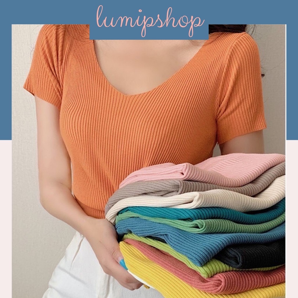 Áo len tăm bigsize hàng Quảng Châu cổ tim cộc tay - Loại 1 AT150