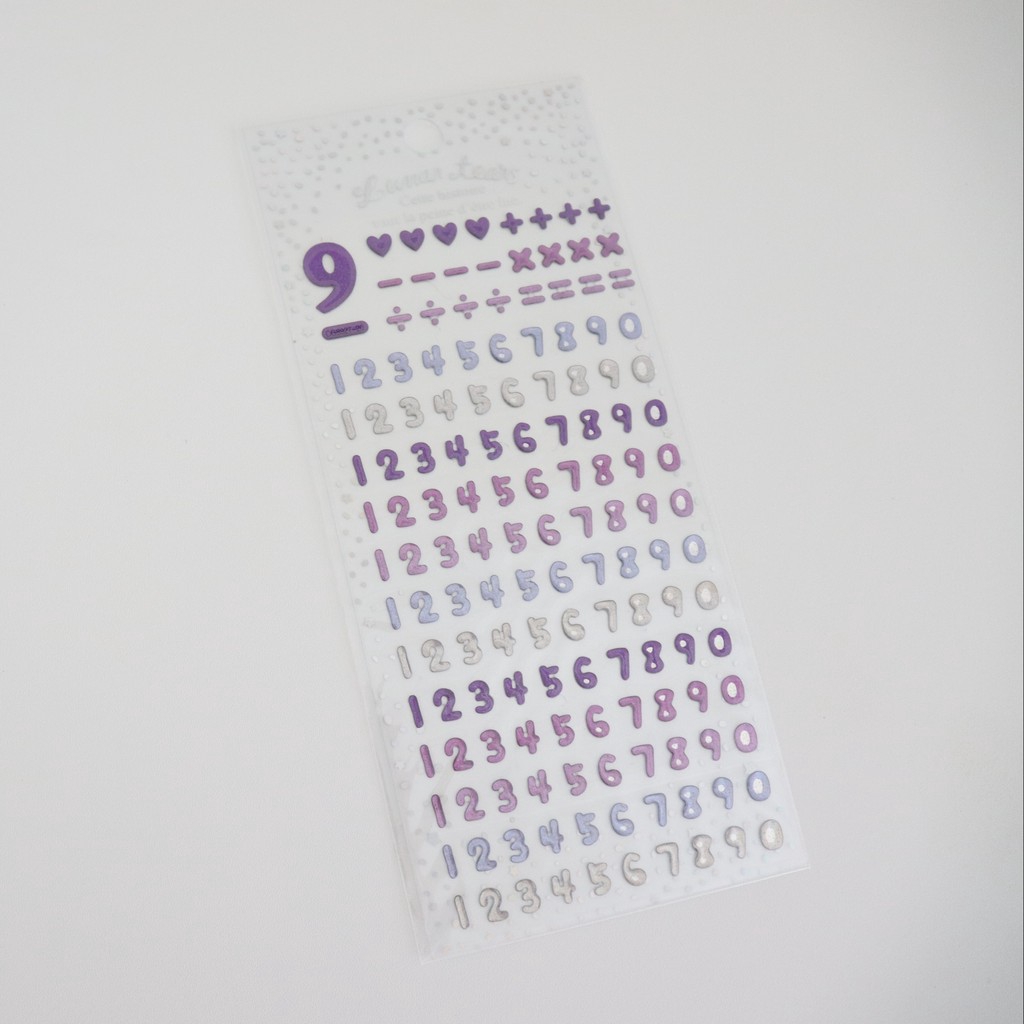 Bộ sticker dán trang trí hình chữ cái/chữ số 3D bằng chất liệu PVC