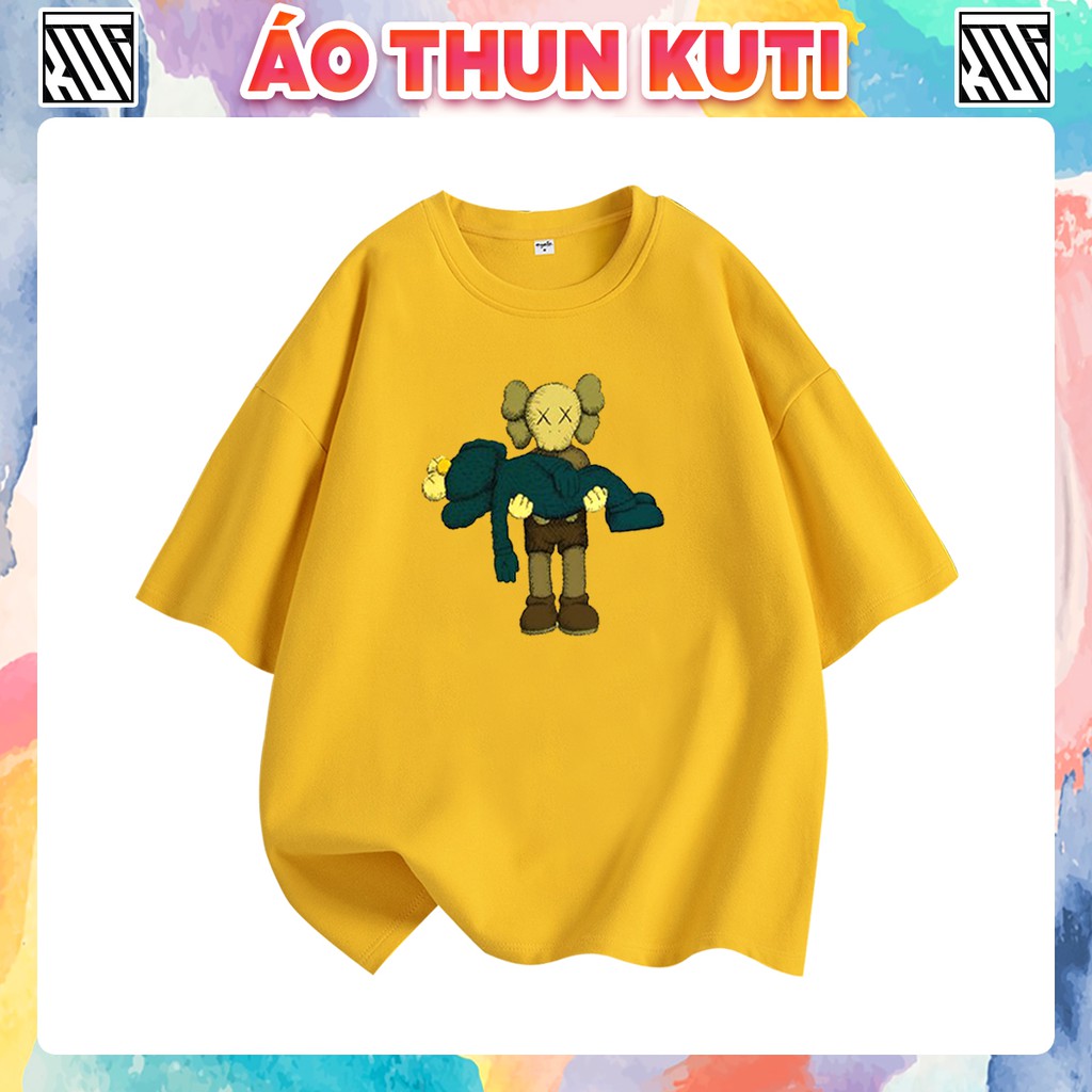 Áo Thun Tay Lỡ KAWS TWO Unisex Kuti Basic Tee Phông Trơn Nam Nữ Form Rộng Freesize Phong Cách Ulzzang Hàn Quốc