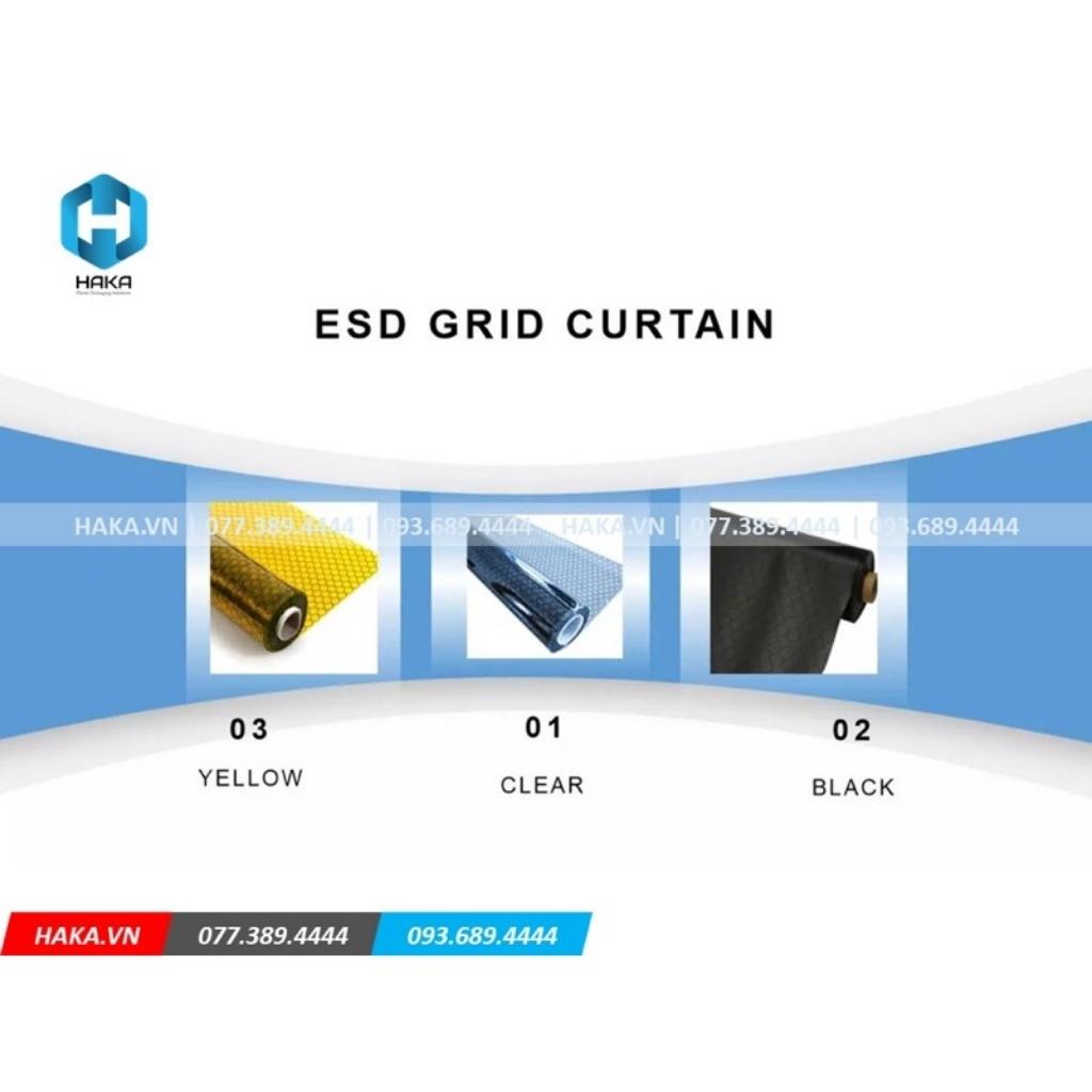 Màng nhựa PVC chống tĩnh điện kẻ ô mắt cáo HAKA. Độ dày 0.3mm | Đáp ứng tiêu chuẩn lắp đặt trong nhà xưởng