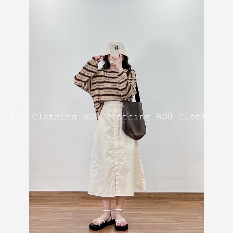 Chân váy xẻ trước chất kaki form chuẩn, tôn dáng cá tính, năng động dành cho nữ