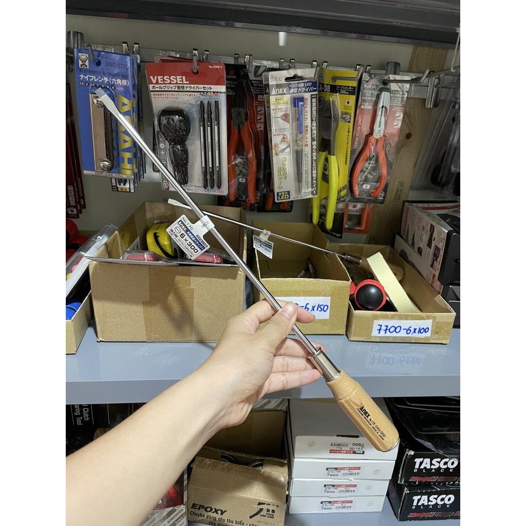 Tô vít đóng cán gỗ ANEX made in JAPAN cho thợ sửa máy may No.170- 6x200 / No.170- 6x300 Lazomi