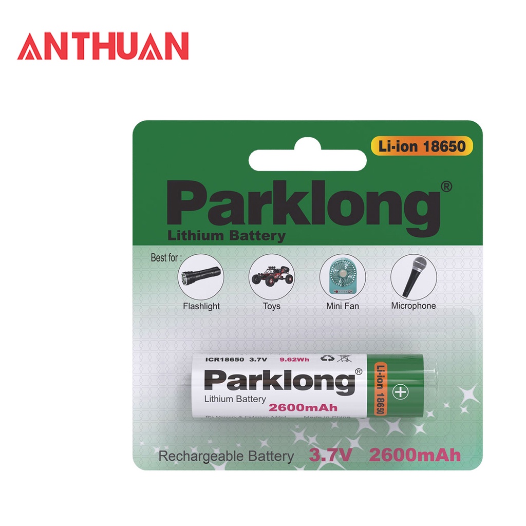 Pin sạc Parklong Lion 18650 -3.7v Chuyên dùng cho đèn pin, Quạt mini, Đồ chơi