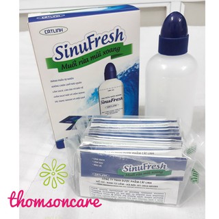Bình rửa mũi Sinufresh Cát Linh tặng 30 gói muối