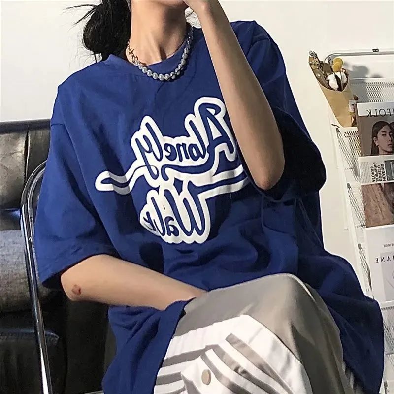 Áo Thun Nữ Tay Ngắn In Chữ Đơn Giản Phong Cách Hàn Quốc