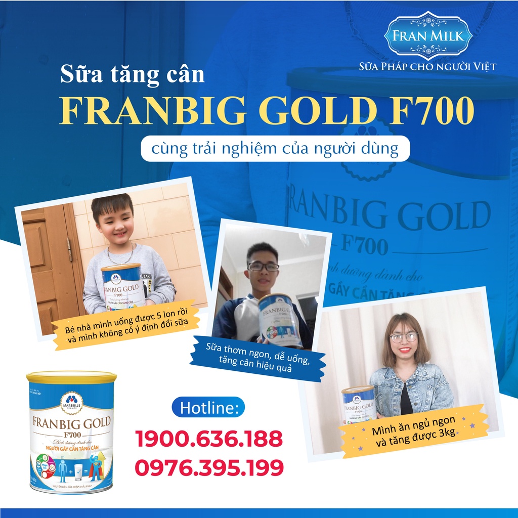 Sữa tăng cân Franbig Gold F700 (Lon 900g)