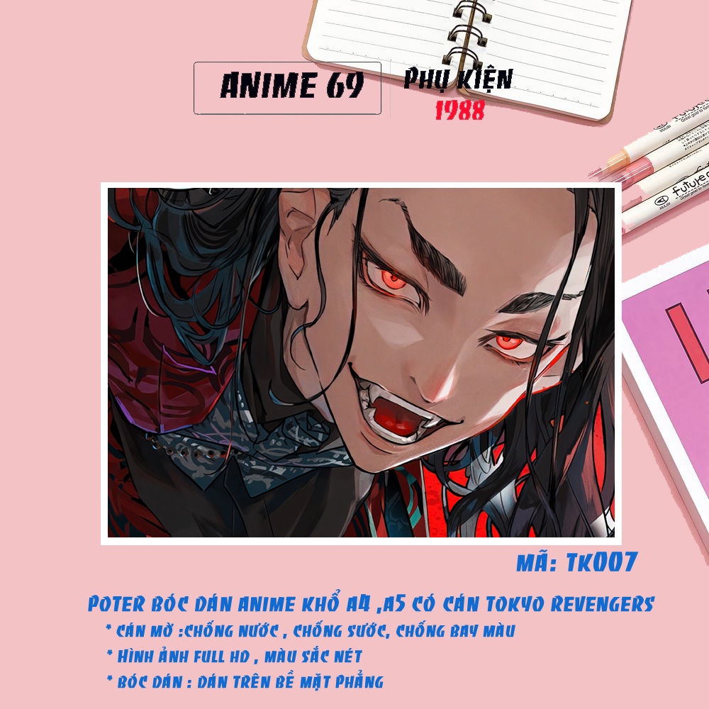 Poster Anime Tokyo Revengenrs  (bóc dán) -A4,A5 nhiễu mẫu