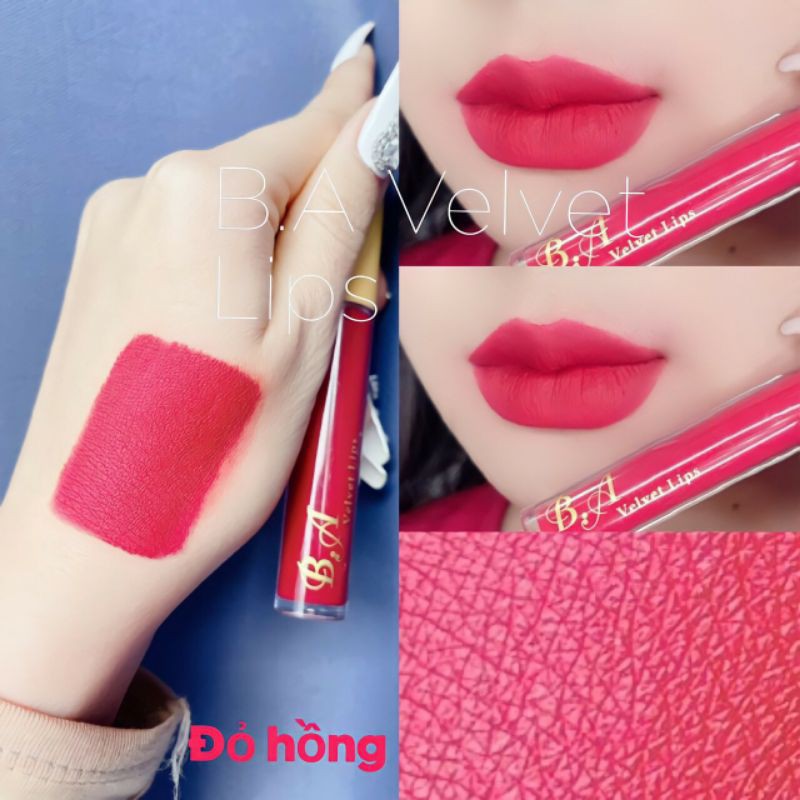 Son B.A Beauty Chính Hãng màu đỏ hồng( tặng hủ dưỡng môi thảo mộc Colagen)