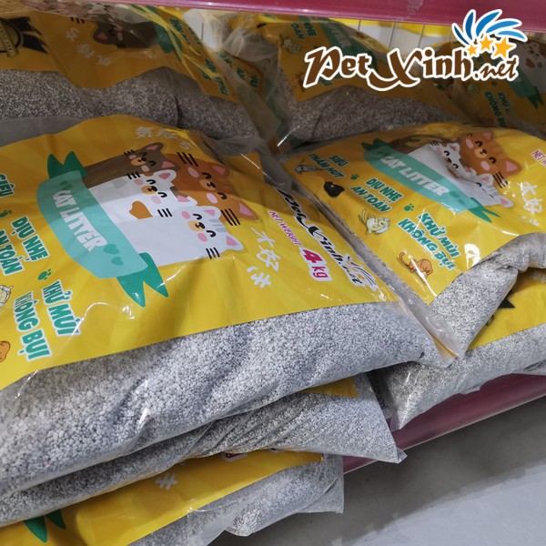 Cát vệ sinh cho mèo cat litter PetXinh siêu thấm hút không bụi 4kg