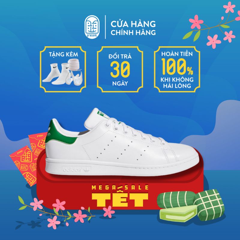 Giày sneaker Adidas Stan Smith Green chính hãng cho nam nữ chính hãng full box Present Original Sneakers