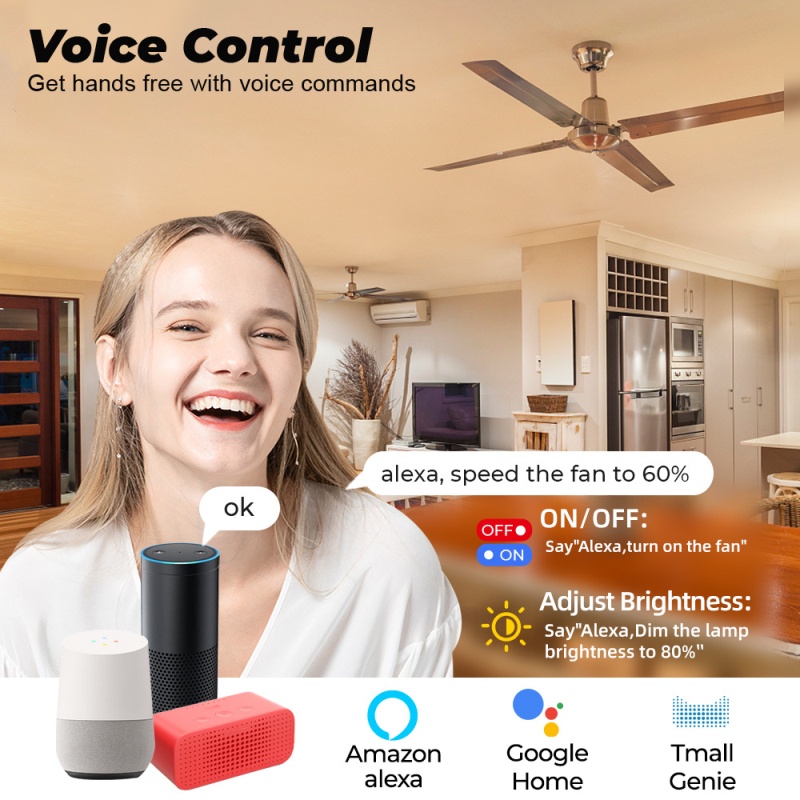 Coza Tuya Smatrul Công Tắc Tốc Độ Quạt Trần Wifi Thông Minh Mô Đun Điều Khiển Từ Xa Điện Mini Ue 220V Cho Alexa Google Home Công Tắc Thiết Lập Lại Hỗ Trợ Điều Khiển Tốc Độ
