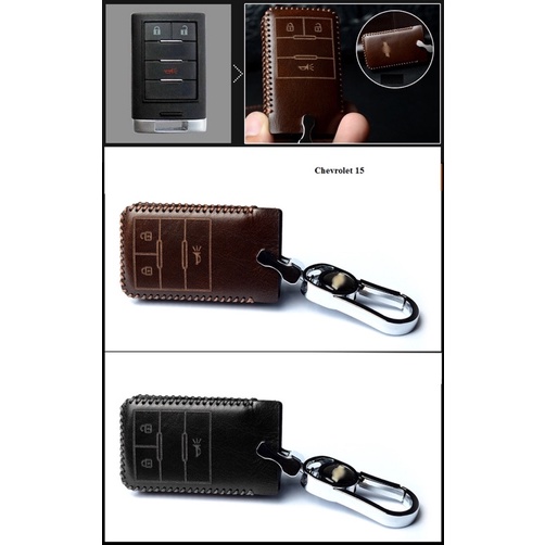 Bao da bọc chìa khoá cho dòng xe Chevrolets Captiva, vớ đựng chìa khoá da thật khâu tay