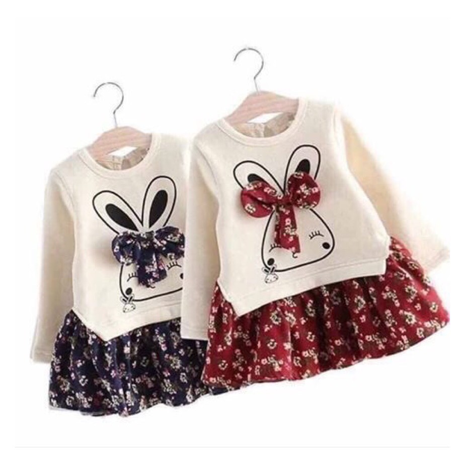 Đầm bé gái thỏ tay dài