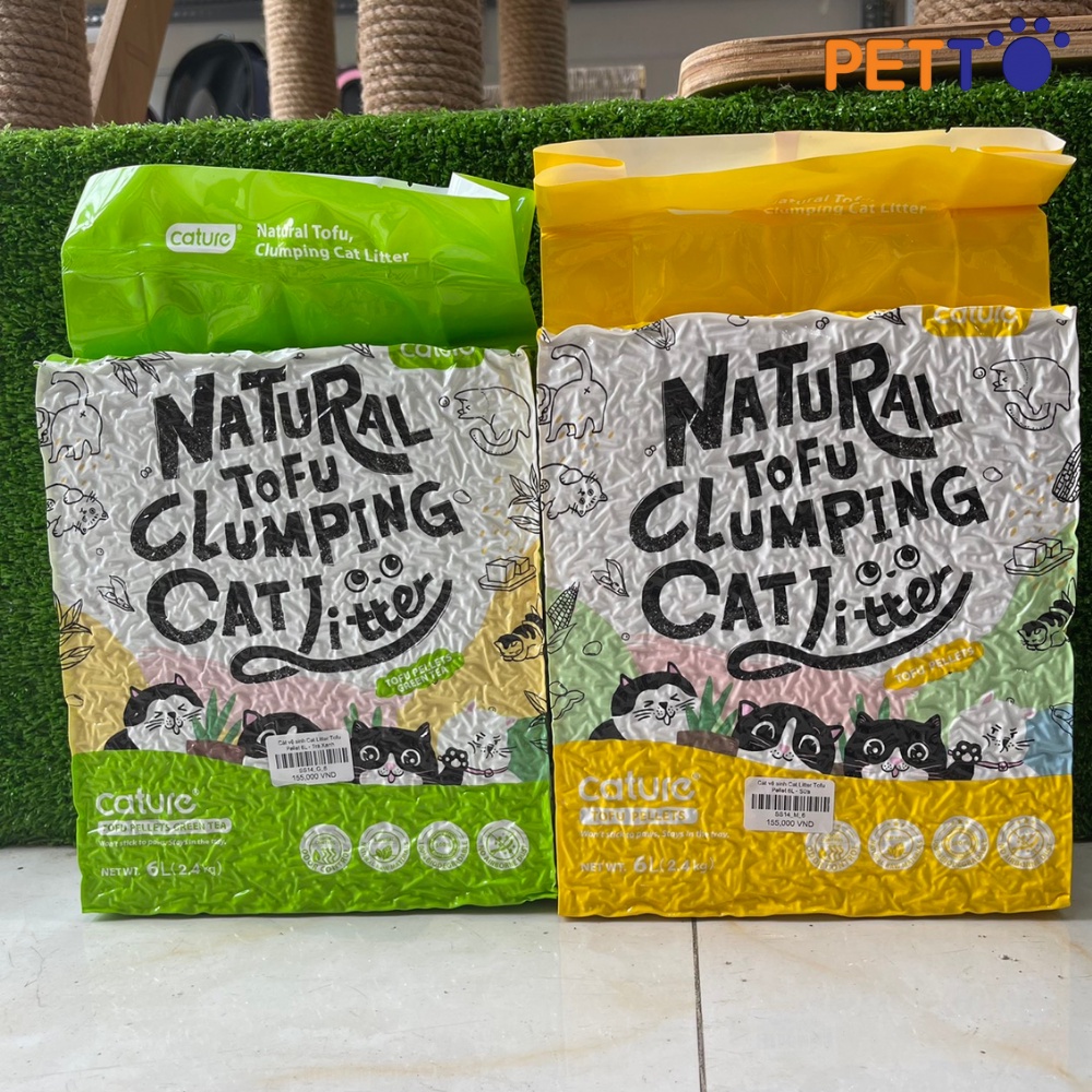 Cát đậu nành vệ sinh cho mèo Cature Natural Tofu Clumping 6l SS14