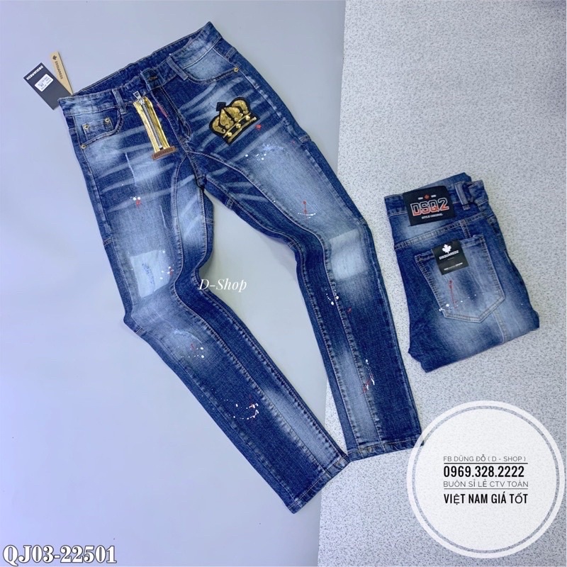 Quần Jean vương miện đính kim sa QJ03
