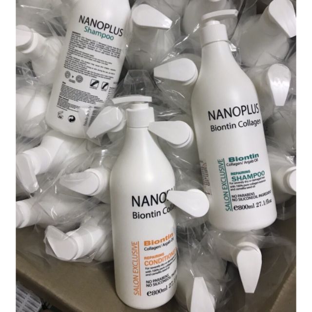 [ Tặng Tinh Dầu ] Dầu Gội  Nano Plus Biotin & Collagen 800ml x 2