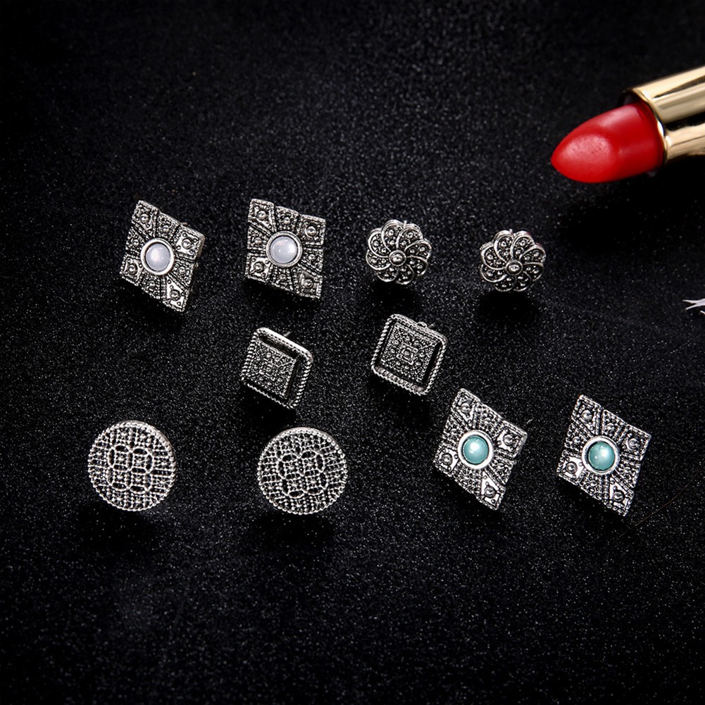 Set 5 Đôi Khuyên Tai Phong Cách Bohemia Thời Trang Cho Nữ