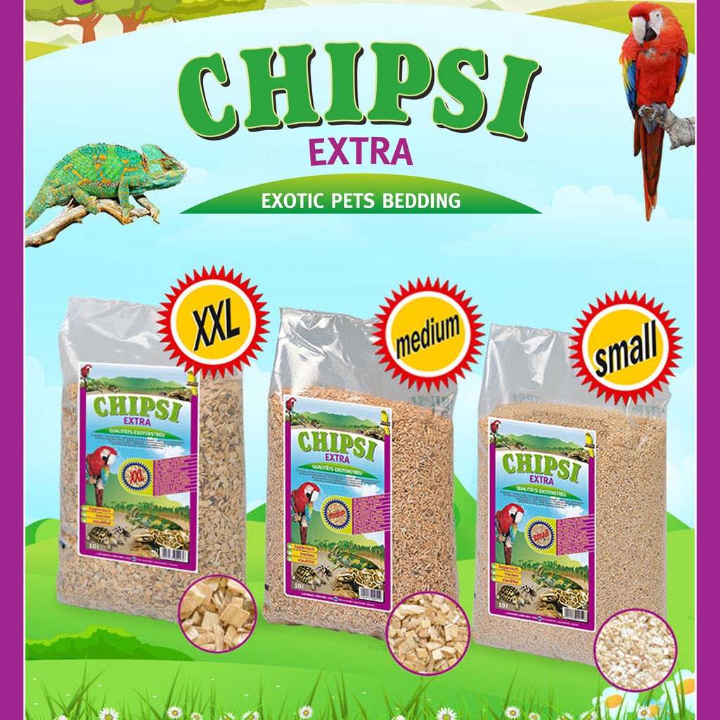Lót chuồng cho bò sát Chipsi Extra | Khử mùi | Không bụi | Hoàn toàn thiên nhiên